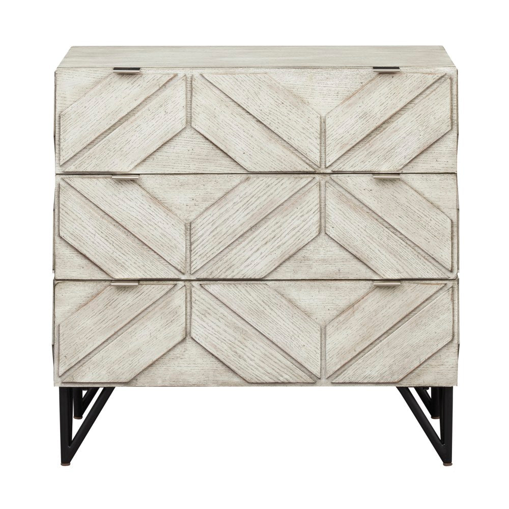 Coast to Coast Kimmie Storage Accent Cabinet, 31inH x 31inW x 16inD, Braxton White/Black