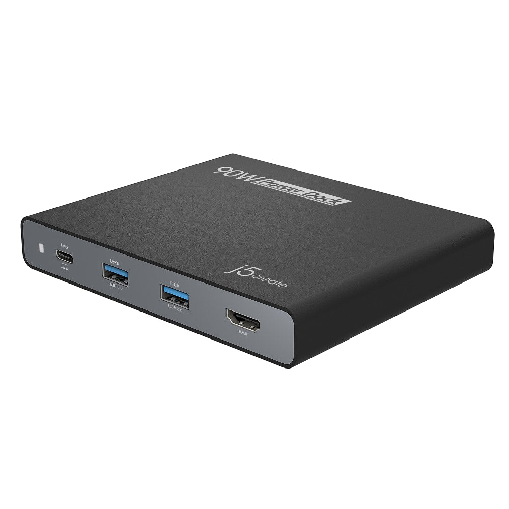 j5create 90W Built-In USB-C Travel Dock, Black, JCDP392