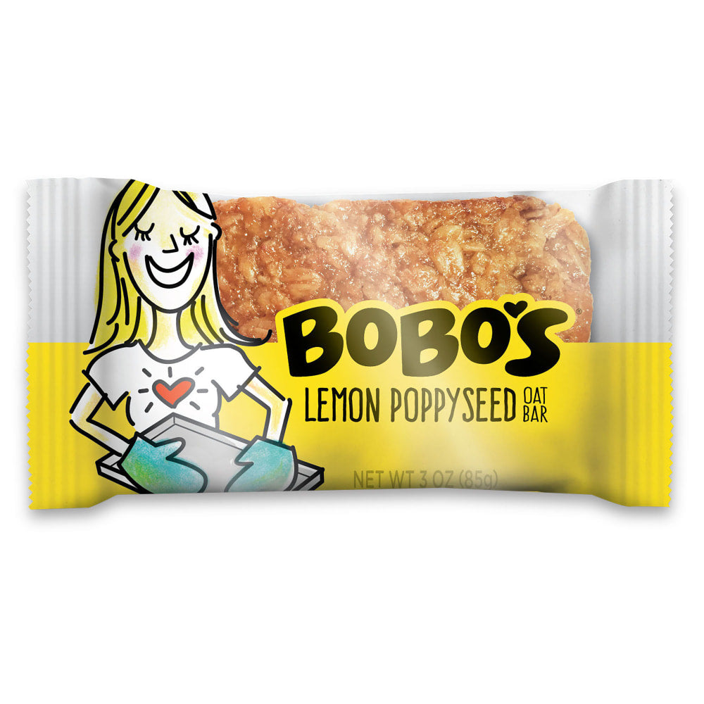 BoBos Oat Bars, Lemon Poppyseed, 3.5 Oz, Box of 12 Bars