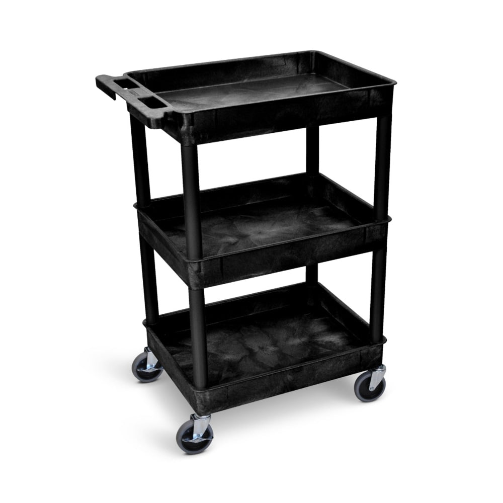 Luxor Plastic Tub Cart, 36 1/4inH x 24inW x 18inD, Black