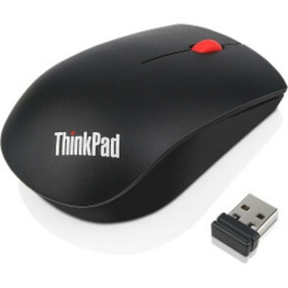 Lenovo ThinkPad Essential Wireless Mouse - Optical - Wireless - Radio Frequency - 2.40 GHz - Black - USB - Symmetrical