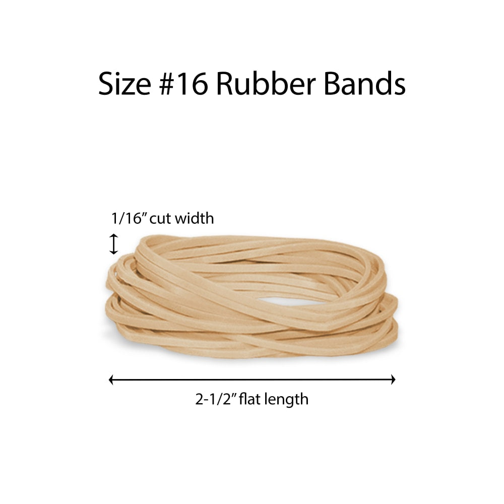 Office Depot Brand Rubber Bands, #16, 2 1/2in x 1/16in, Crepe, 1-Lb Bag