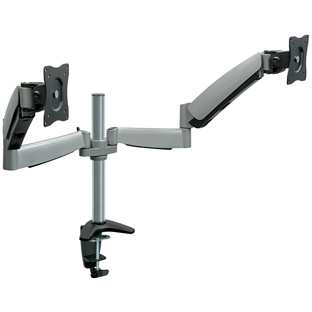 Mount-It! MI-7C24 Articulating Dual-Monitor Arm, 17.8inH x 25inW x 5.8inD, Silver