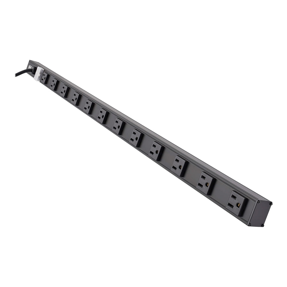 Tripp Lite 12 Outlet Power Strip 5-15R 15ft Cord Vertical 5-15P 36in Black - Power distribution strip - 15 A - AC 120 V - 1800 Watt - input: NEMA 5-15P - output connectors: 12 (NEMA 5-15) - 15 ft cord - black aluminum