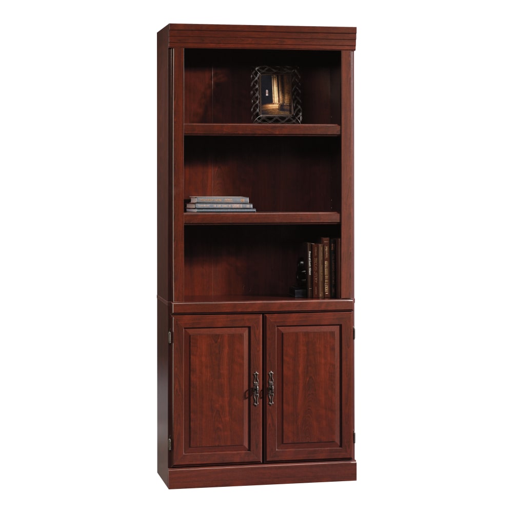 Sauder Heritage Hill 71 1/4inH 3-Shelf Traditional Bookcase, Cherry/Dark Finish