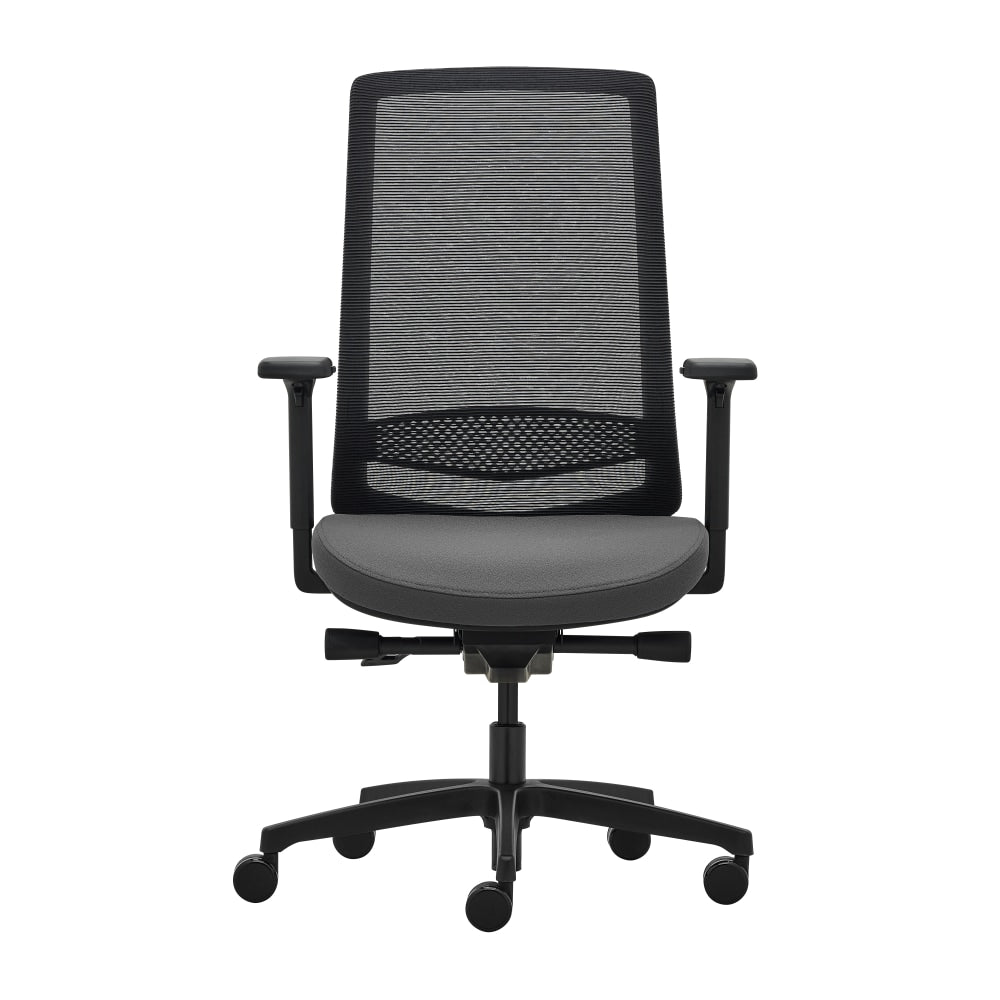 WorkPro Expanse Series Multifunction Ergonomic Mesh/Fabric High-Back Executive Chair, Black/Gray, BIFMA Compliant