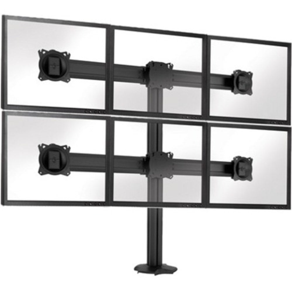 Chief Kontour Grommet Mounted Display Stand - For 4 or 6 Displays - Black - Height Adjustable - 27in to 30in Screen Support - 90 lb Load Capacity - 75 x 75, 100 x 100 - VESA Mount Compatible