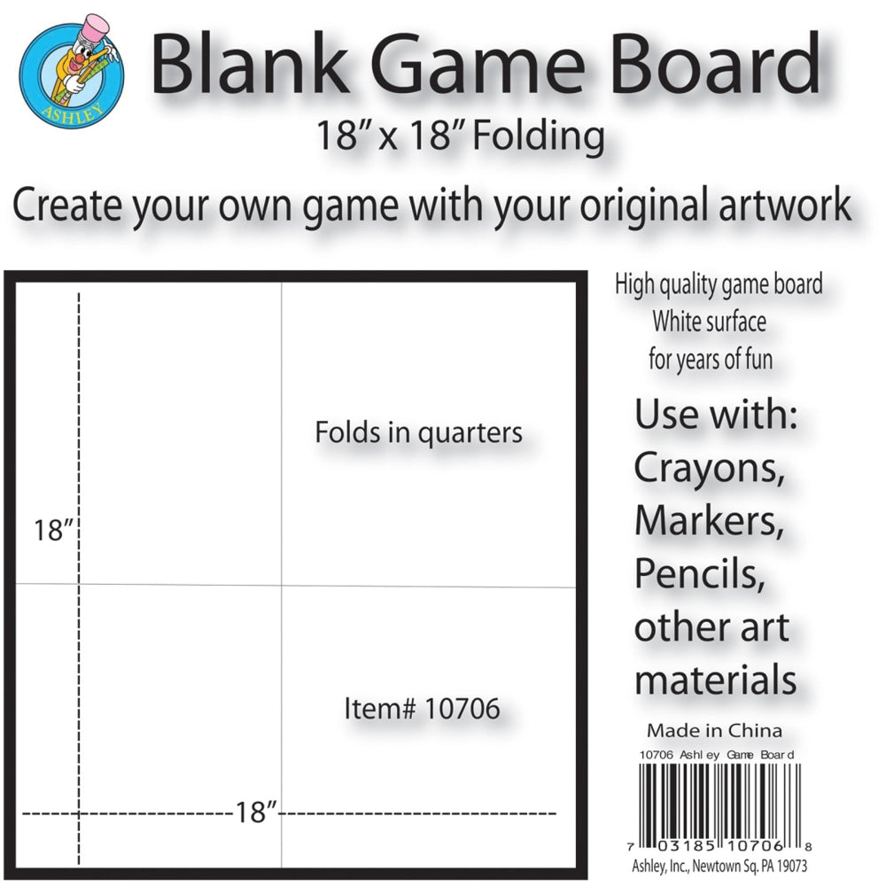 Ashley Productions Folding Blank Game Boards, 18in x 18in, Pack Of 3 Boards