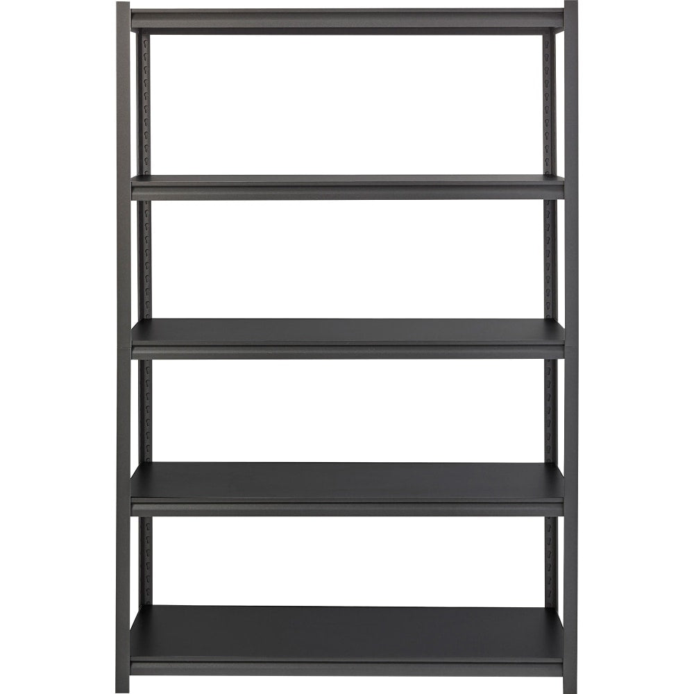 Lorell Steel Shelving Unit, 5 Shelves, 30% Recycled, Black