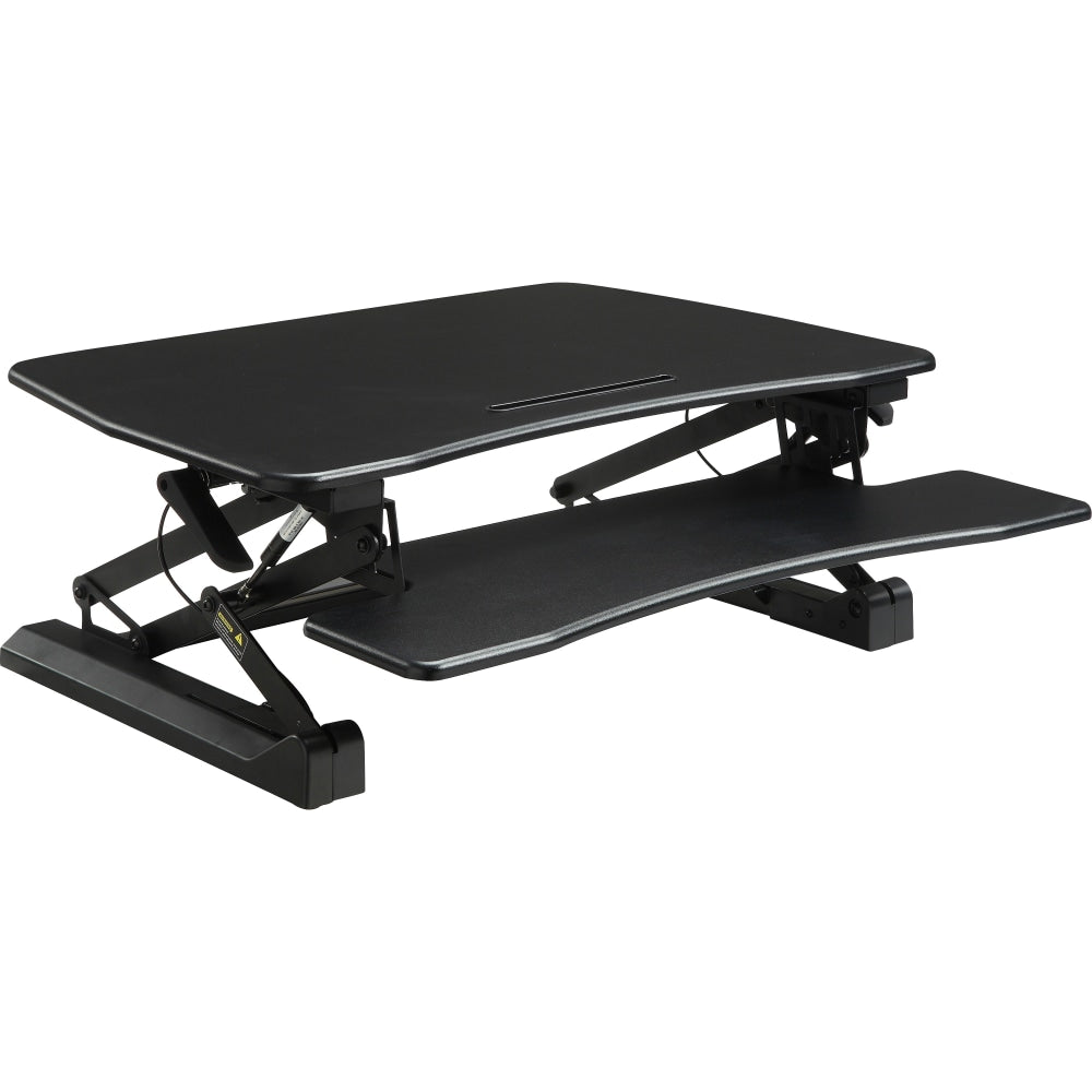 Lorell V2 Gas-Lift Sit-To-Stand Desk Riser, 19-1/2inH x 35-1/2inW x 23-1/4inD, Black