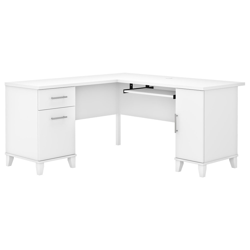 Bush Business Furniture Somerset 60inW L-Shaped Corner Desk, White, Standard Delivery