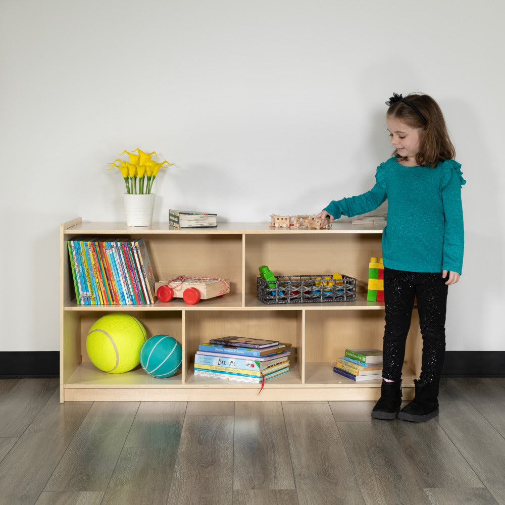 Flash Furniture Wooden School Classroom Storage Cabinet/Cubby, 24inH x 48inW x 15inD, Natural