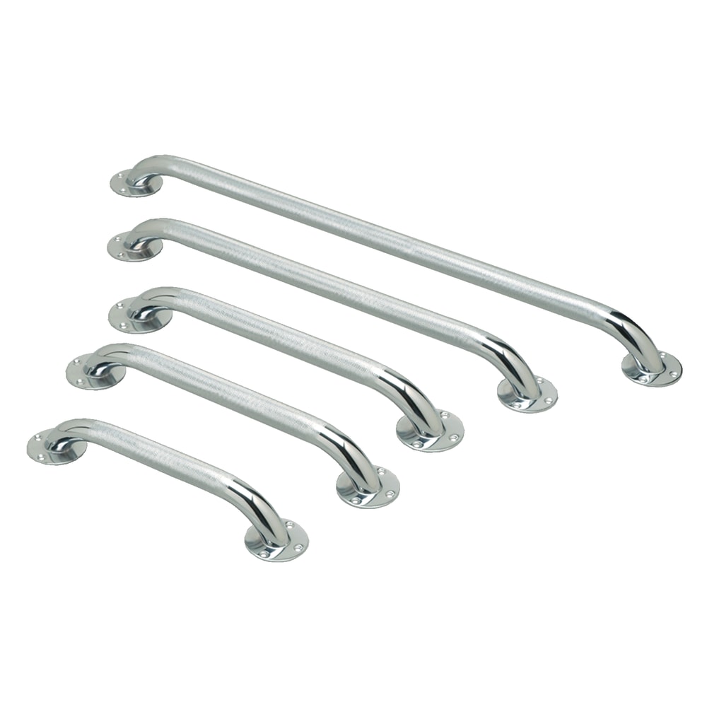 Medline Knurled Grab Bars, 18in, Chrome, Case Of 3