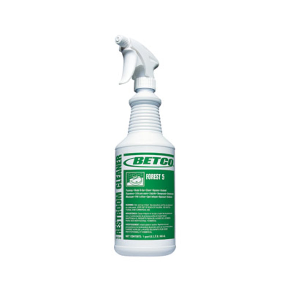 Betco Forest 5 Foaming Cleaner, Mint, 32 Oz Bottle, Straw, Case Of 12