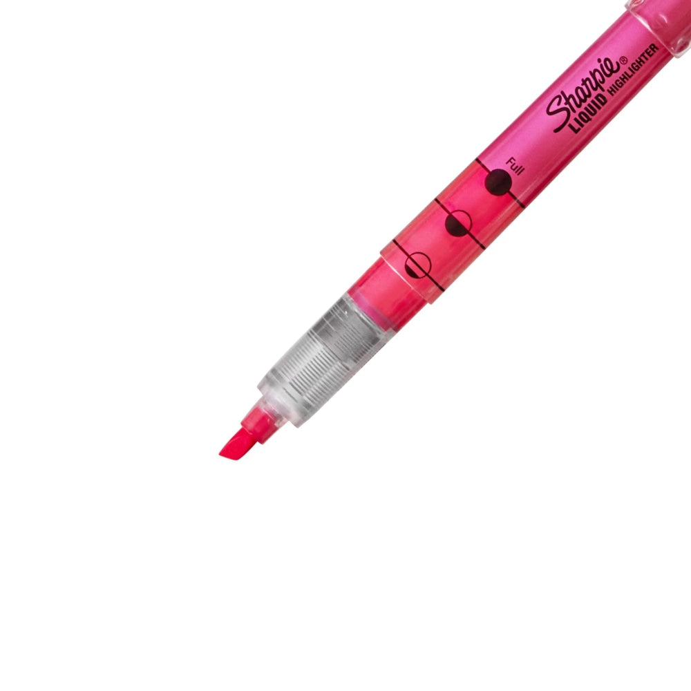 Sharpie Liquid Highlighters, Chisel Tip, Fluorescent Pink, Box of 12