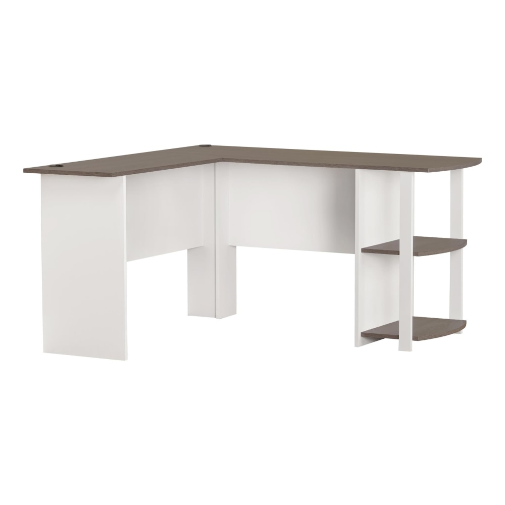 Ameriwood Home Dakota 51inW L-Shaped Computer Desk With Bookshelves, White