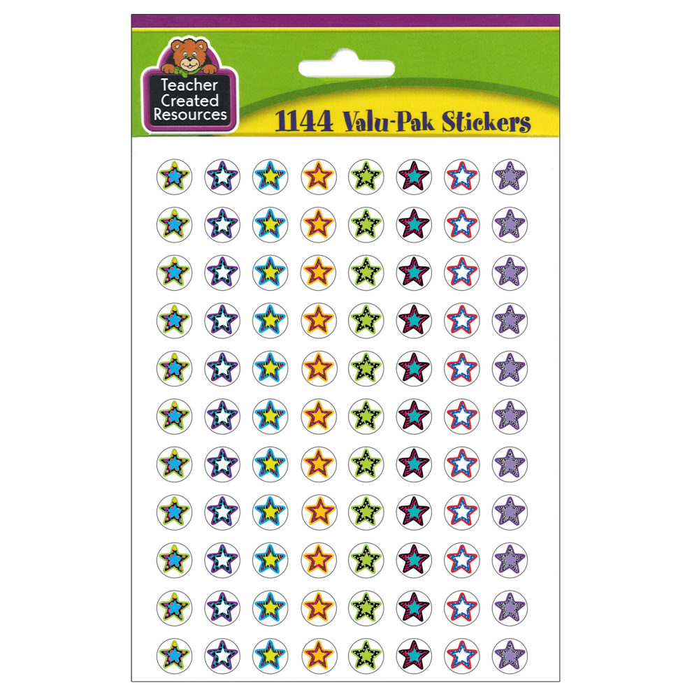 Teacher Created Resources Mini Stickers, Fancy Stars 2, 1,144 Stickers Per Pack, Set Of 6 Packs