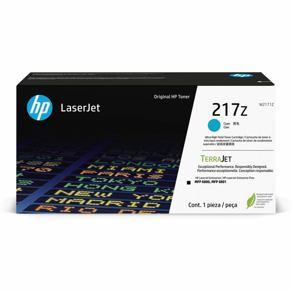 HP 217Z Cyan Ultra-High Yield LaserJet Toner Cartridge, W2171Z