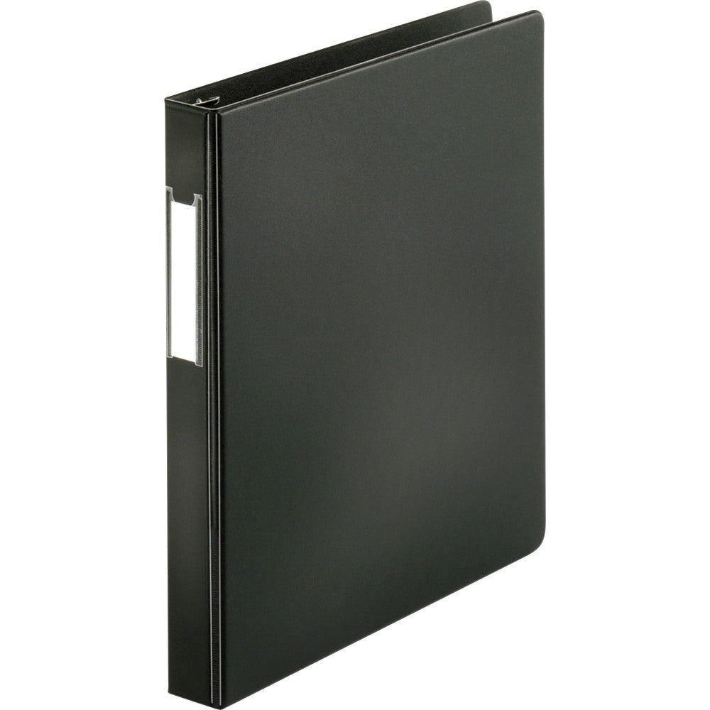 Business Source Slanted D-Ring Binders, 1in Ring, Black