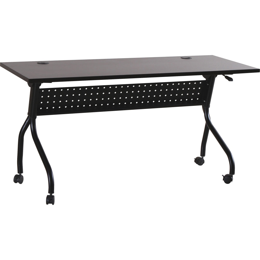 Lorell Flip Top Training Table, 60inW, Espresso/Black