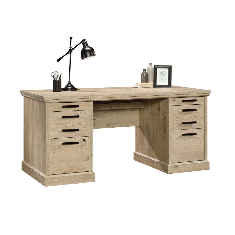 Sauder Aspen Post 65inW Executive Computer Desk, Prime Oak