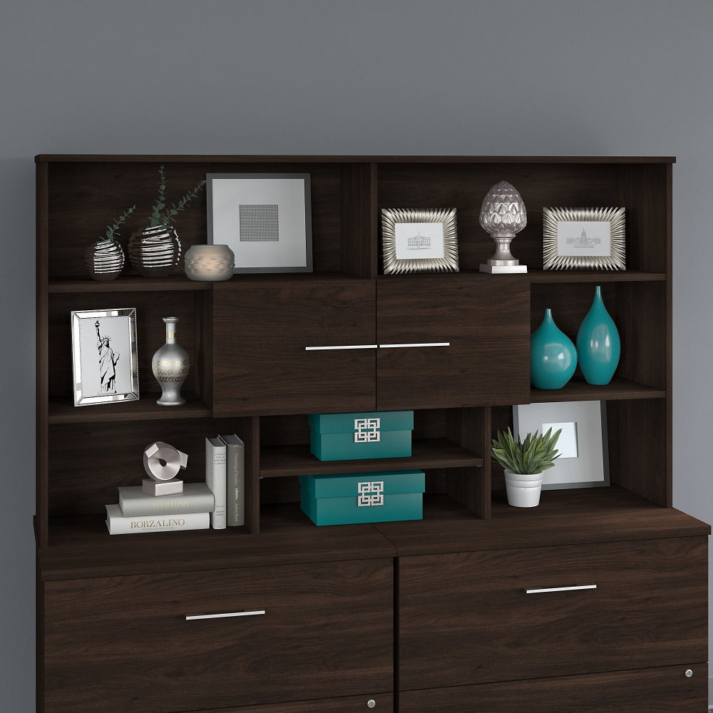 Bush Business Furniture Office 500 72inW Desk Hutch, Black Walnut, Standard Delivery