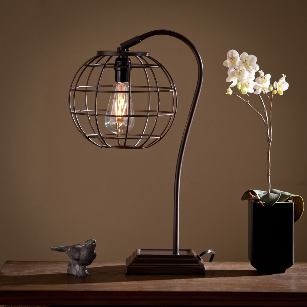 SEI Furniture Zaine Table Lamp, 23inH, Chocolate