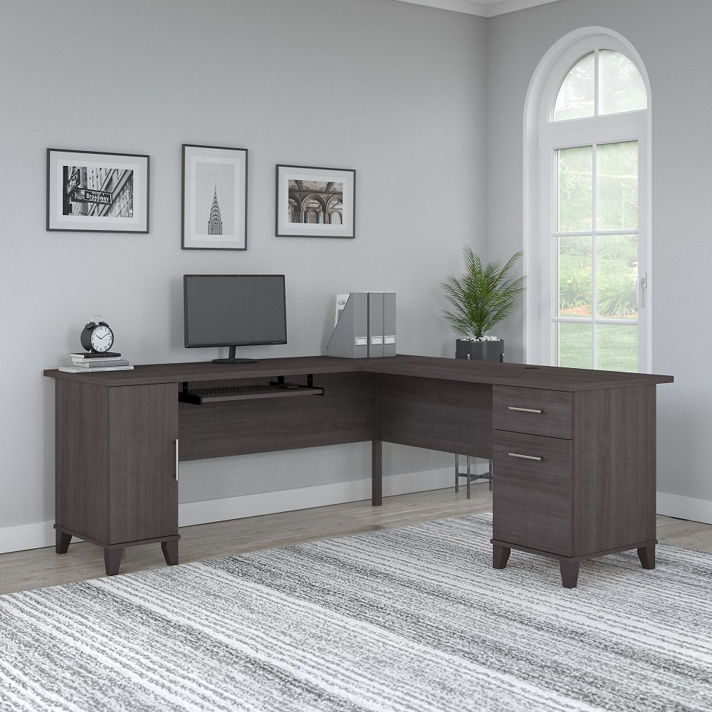 Bush Business Furniture Somerset 72inW L-Shaped Corner Desk, Storm Gray, Standard Delivery