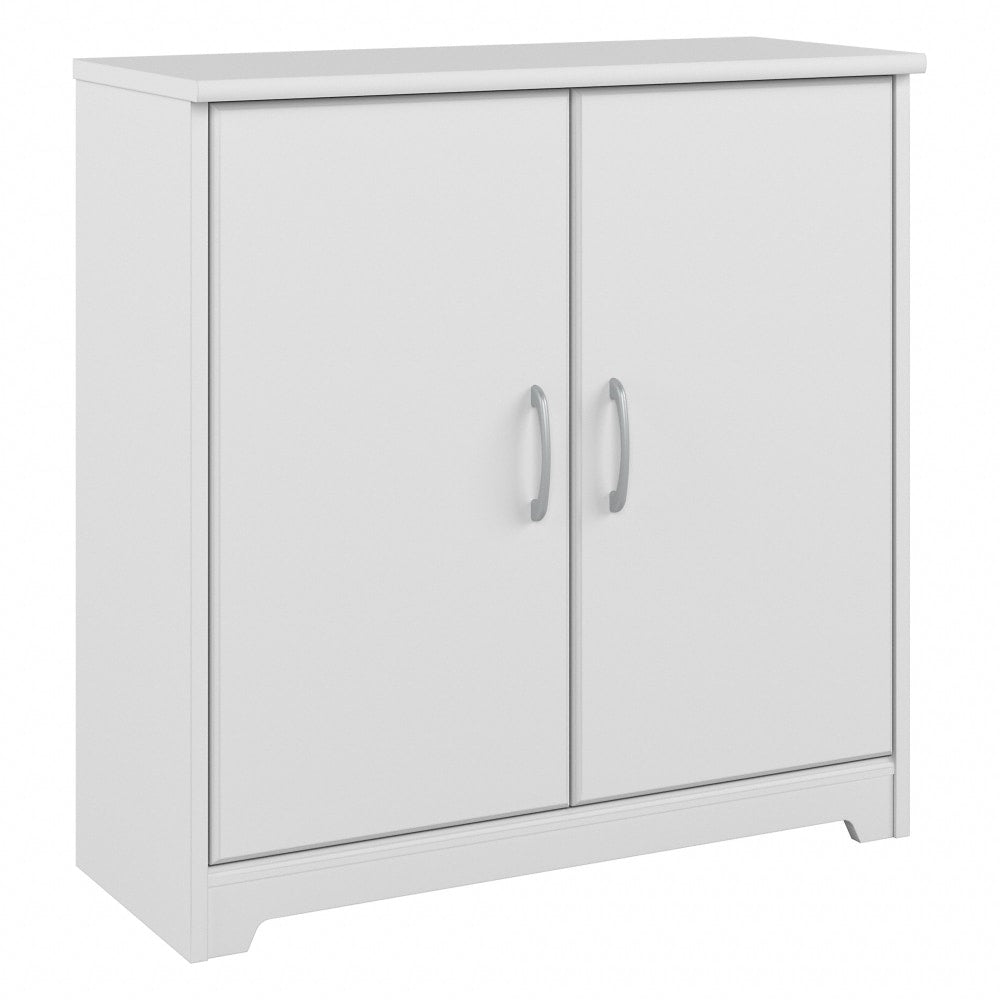 Bush Furniture Cabot Small 30inW Storage Cabinet With Doors, White, Standard Delivery