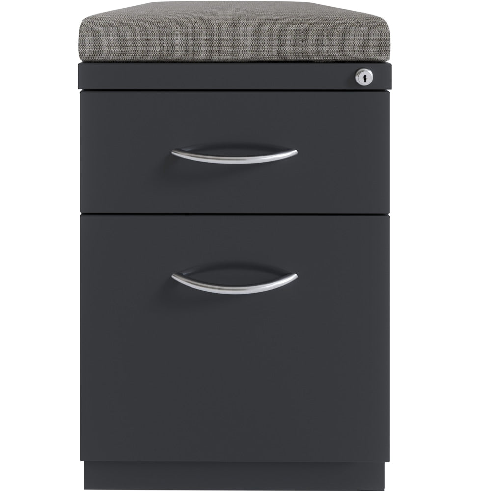 Hirsh 20inD Vertical 2-Drawer Mobile Pedestal File Cabinet, Charcoal/Chinchilla