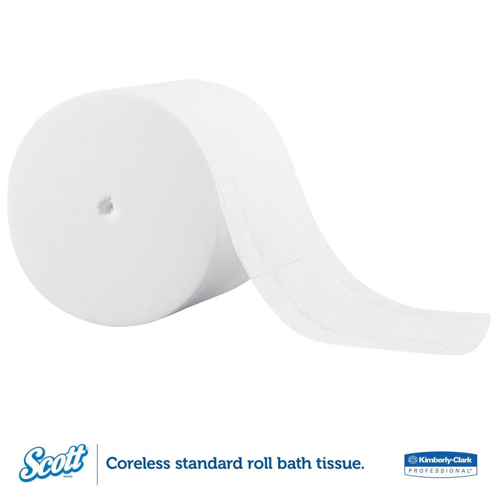 Scott Essential Coreless 2-Ply Toilet Paper, 65% Recycled, 1000 Sheets Per Roll, Pack Of 36 Rolls