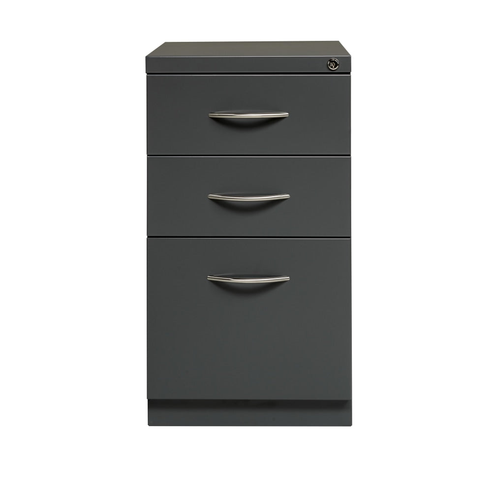 Hirsh 23inD Vertical 3-Drawer Mobile Pedestal File Cabinet, Charcoal