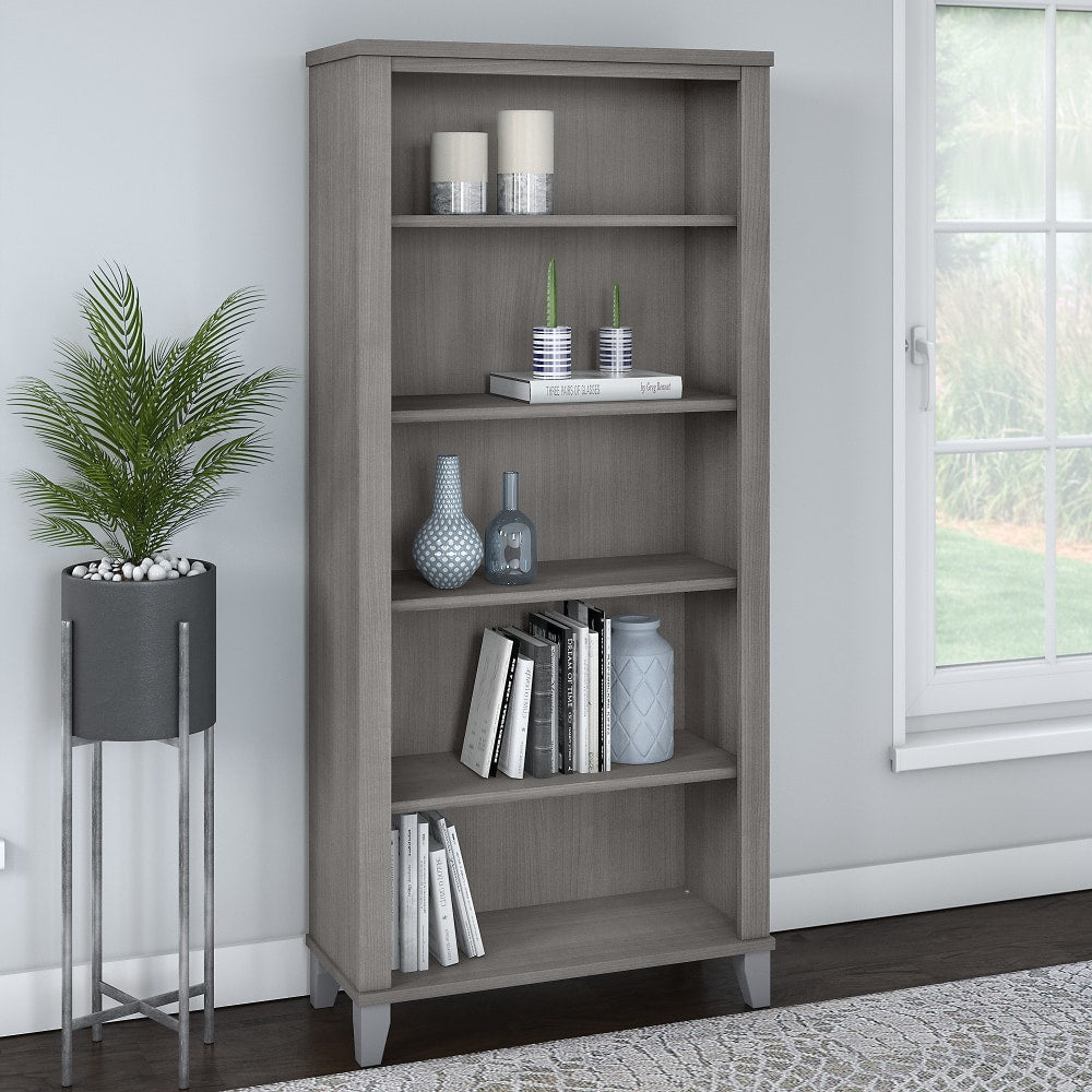 Bush Business Furniture Somerset 66inH 5-Shelf Bookcase, Platinum Gray, Standard Delivery