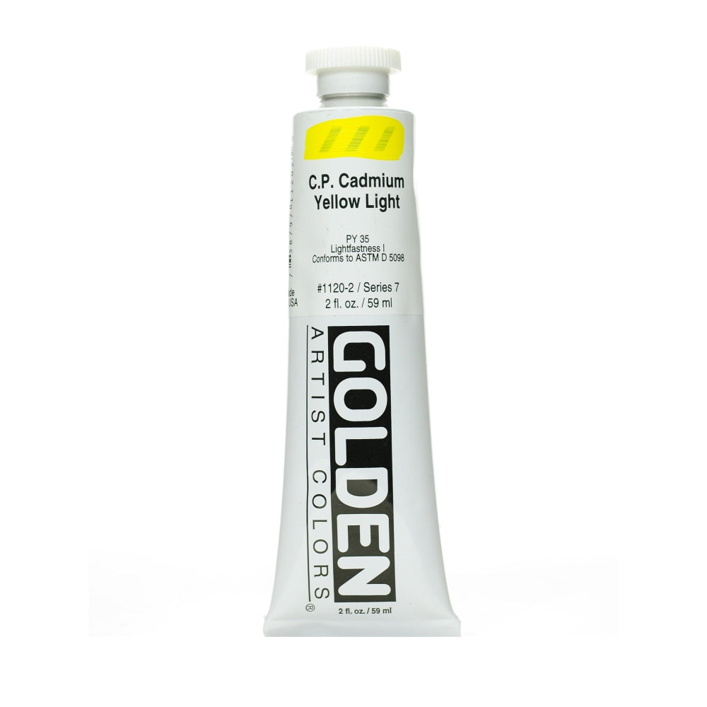 Golden Heavy Body Acrylic Paint, 2 Oz, Cadmium Yellow Light (CP)