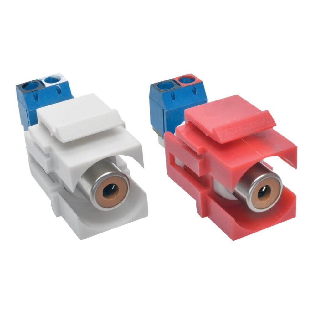 Eaton Tripp Lite Series RCA Female Audio to Screw Terminal Keystone Jack Kit Red/White - Modular insert (coupling) - RCA - white, red - for P/N: N062-012-KJ, N062-016-KJ, N062-024-KJ, N062-032-KJ, N080-104, N080-106, N080-SMB1-WH