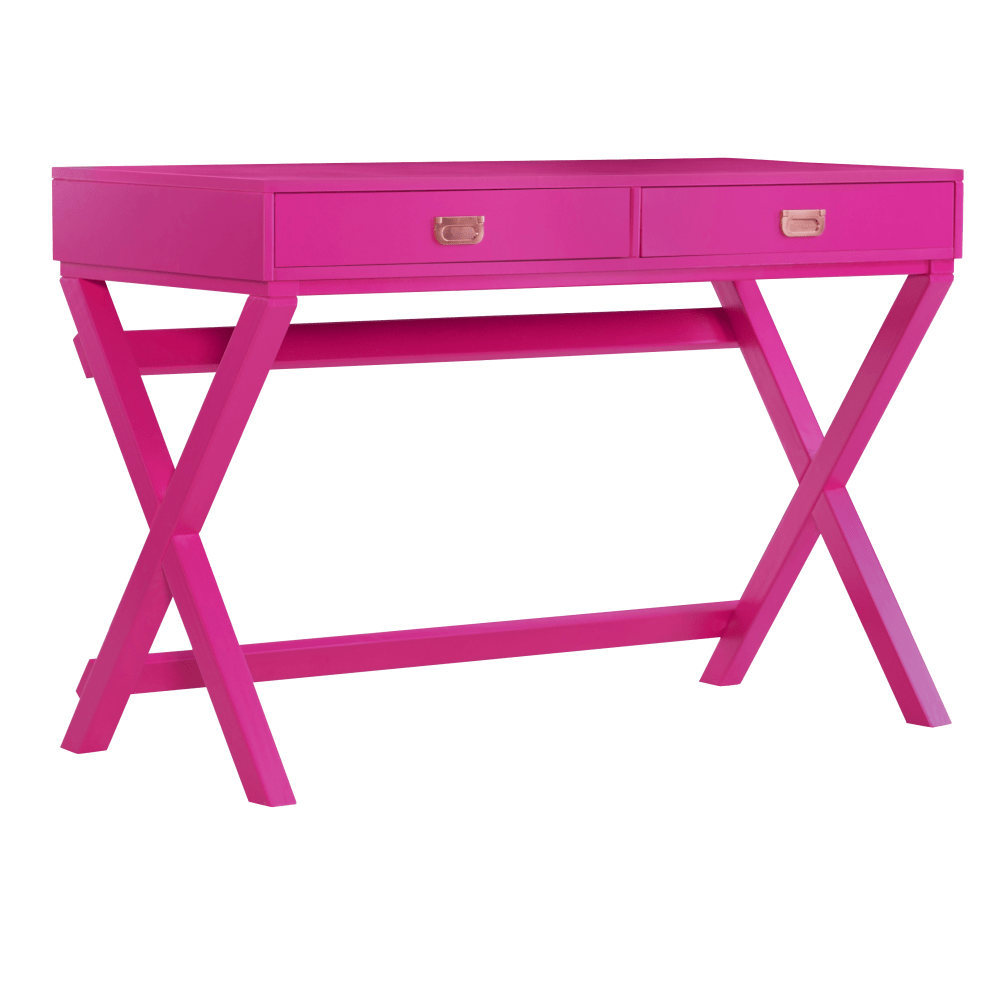 Linon Ari 44inW Home Office Writing Desk, Raspberry