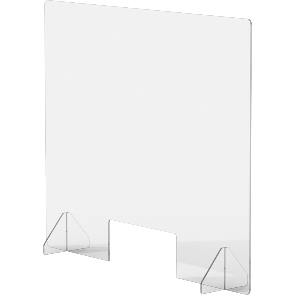 Lorell 36in x 30in Social Distancing Barrier With Cutout, Clear