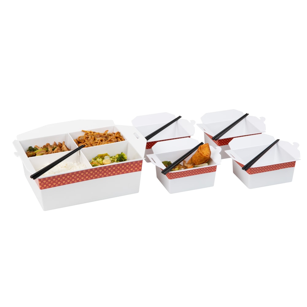 Mind Reader Bon Appetit Collection 5-Piece Chinese Take Out Serving Set, White