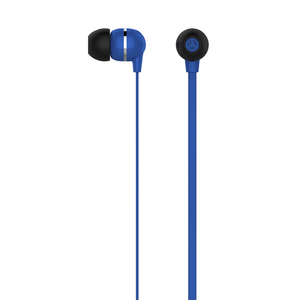 Ativa Plastic Earbud Headphones With Flat Cable, Dark Blue, MW-HLP-001-DB