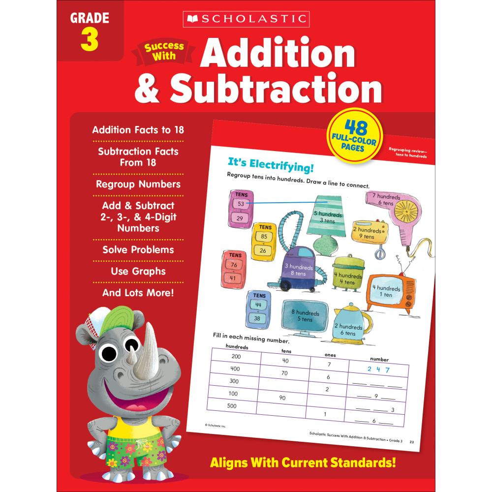 Scholastic Success With Addition & Subtraction Workbook, Grade 3