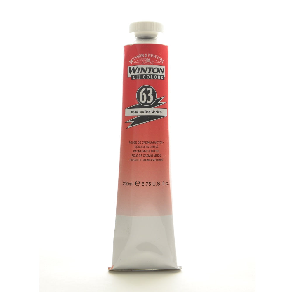 Winsor & Newton Winton Oil Colors, 200 mL, Cadmium Red Medium, 63