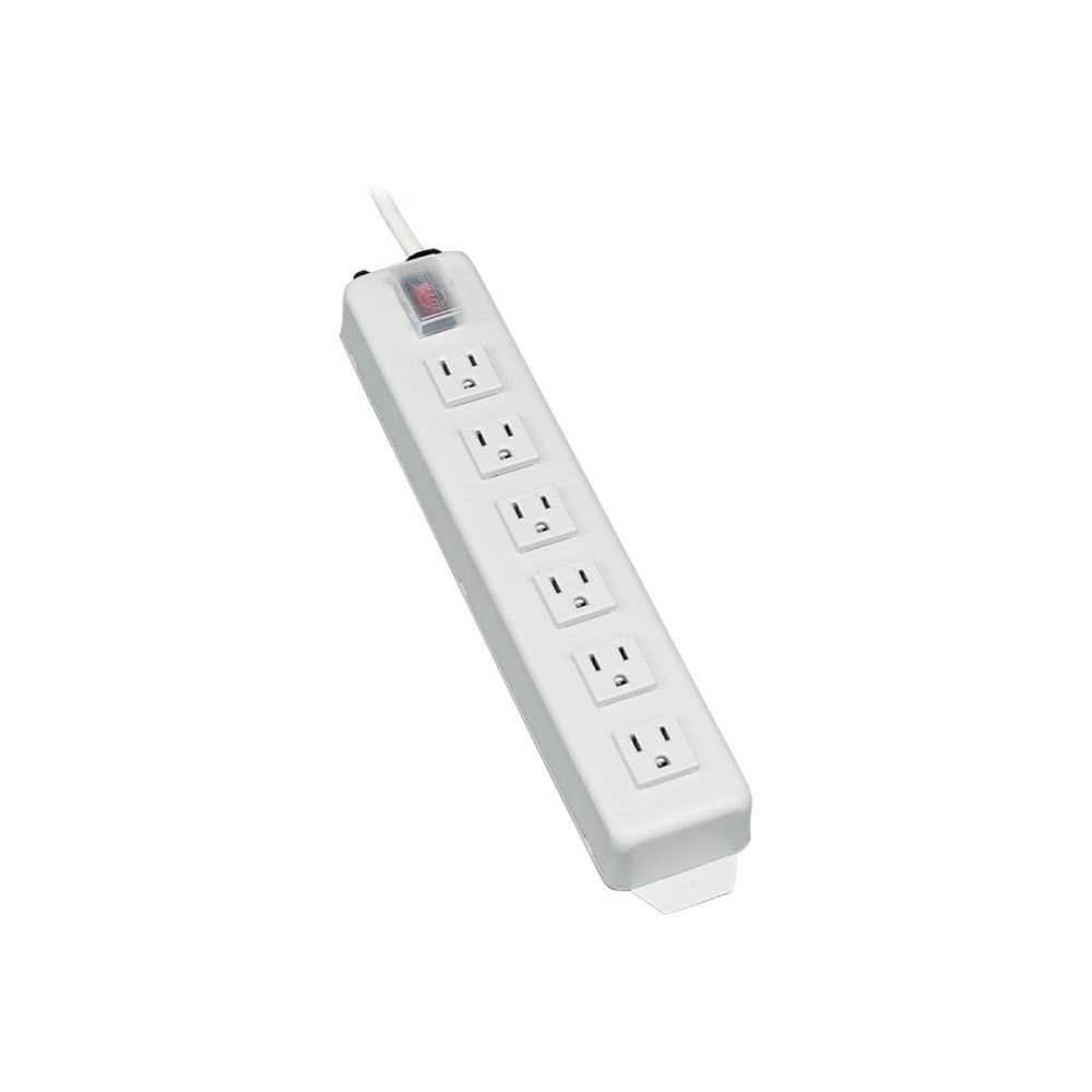 Tripp Lite Power Strip 120V 5-15R 6 Outlet Metal 15ft Cord 5-15P - Power strip - 15 A - AC 120 V - input: NEMA 5-15 - output connectors: 6 (NEMA 5-15) - 15 ft cord - light gray