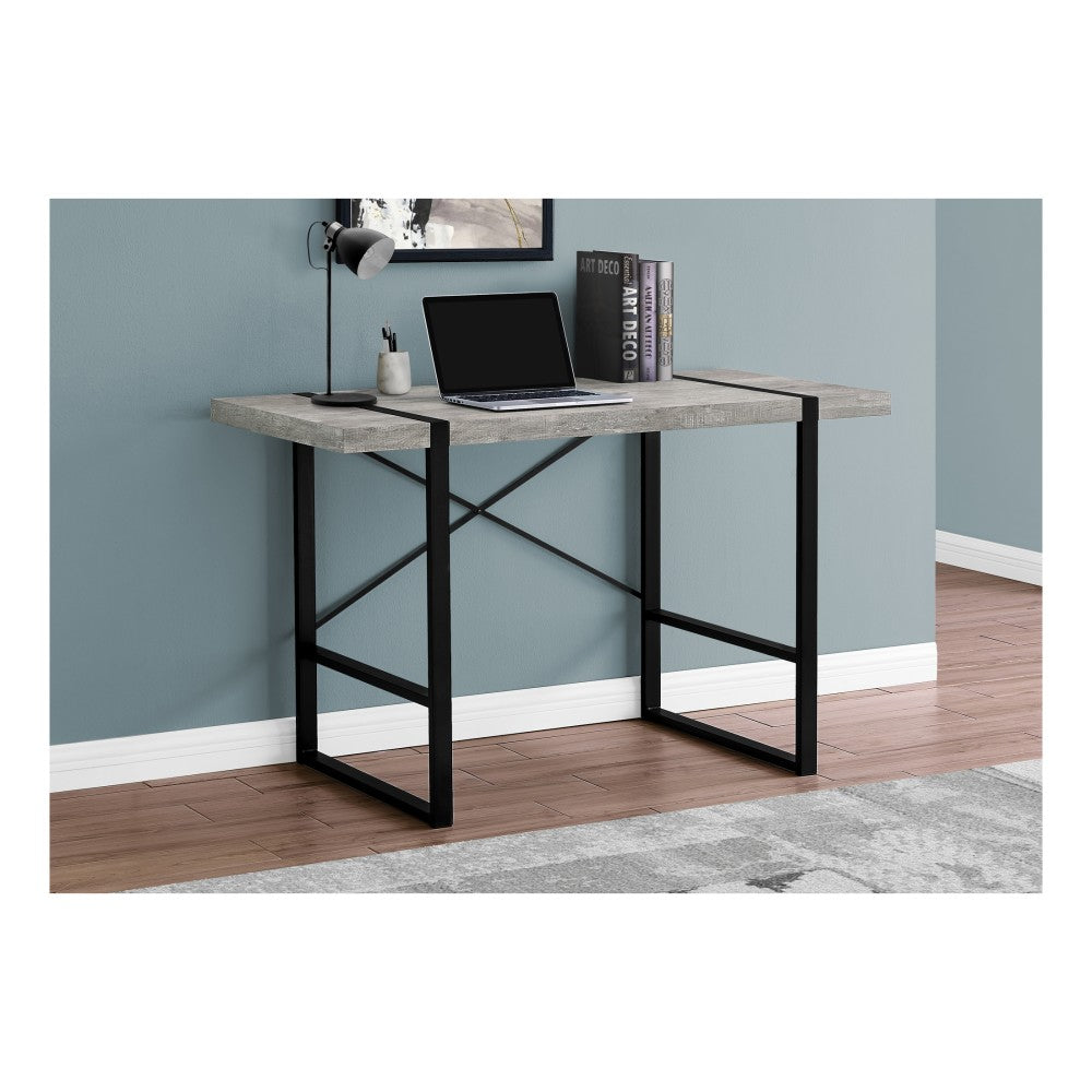 Monarch Specialties Jared 49inW Computer Desk, Gray Reclaimed Wood/Black