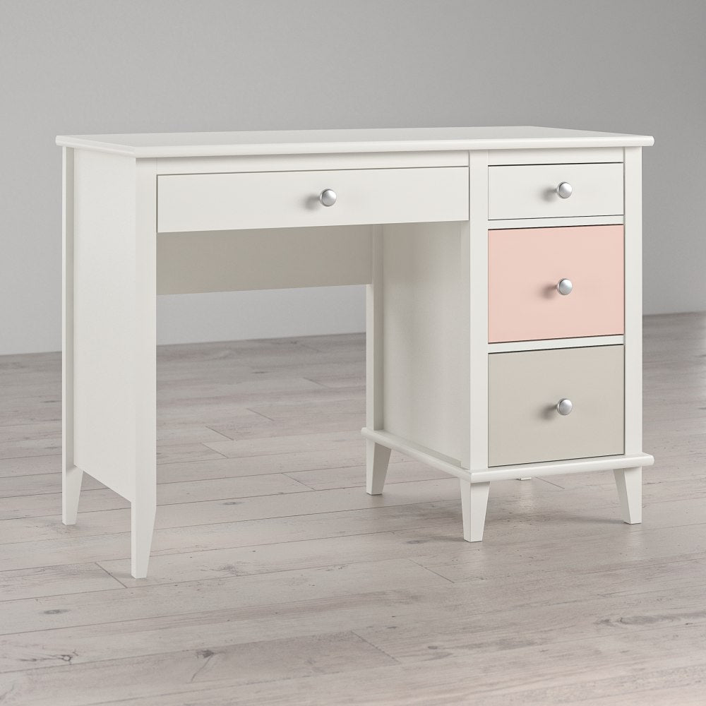 Ameriwood Home Monarch Hill Poppy 42inW Kids Computer Desk, White/Peach