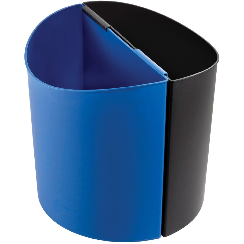 Safco Deskside Recycling Receptacles, 14 Gallons, 13 1/2inH x 13inW x 8inD, Black/Blue