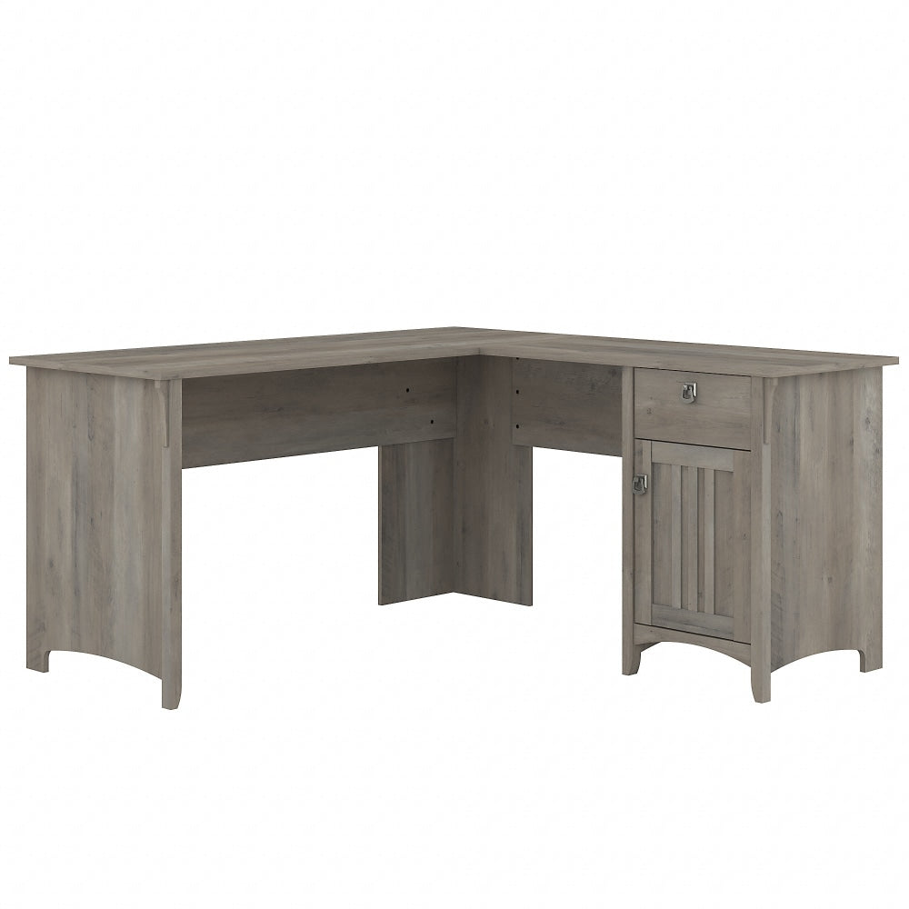 Bush Furniture Salinas 60inW L-Shaped Corner Desk With Storage, Driftwood Gray, Standard Delivery