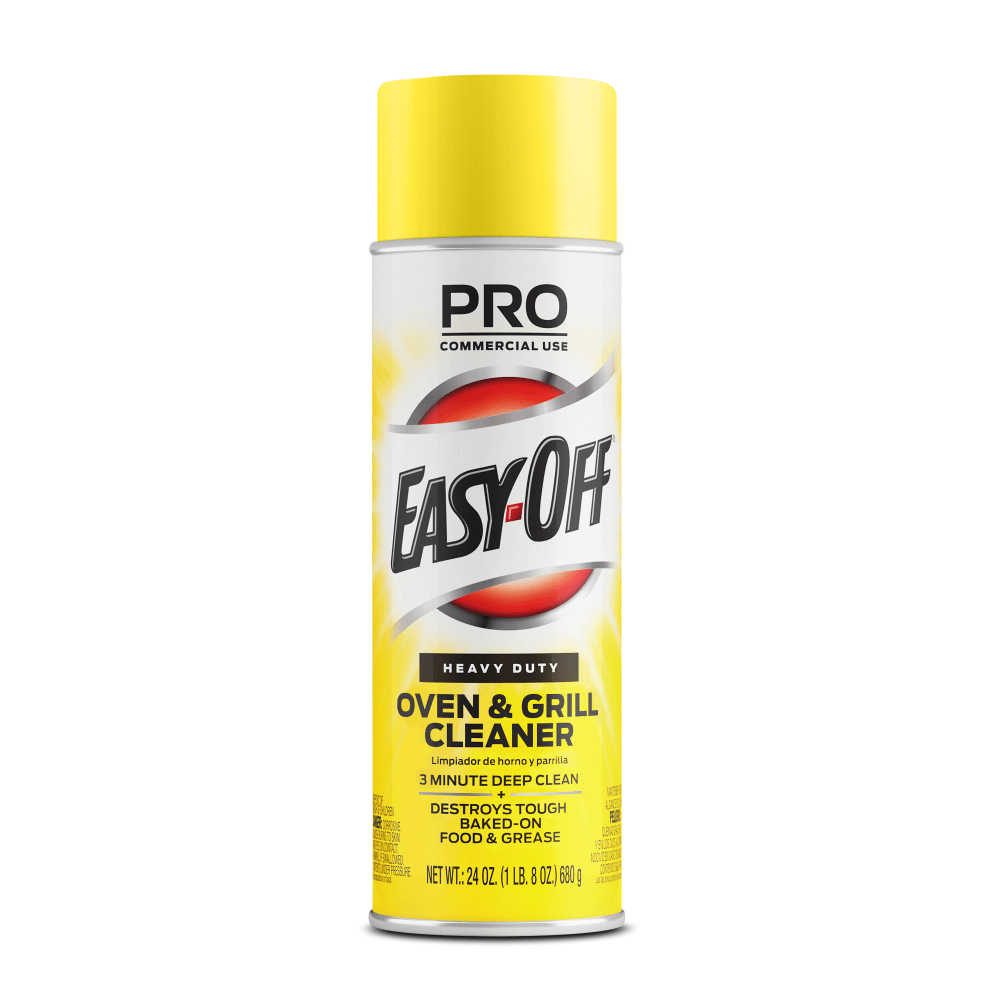 Professional Easy-Off Heavy Duty Oven & Grill Cleaner - 24 fl oz (0.8 quart) - Lemon Floral ScentAerosol Spray Can - 6 / Carton - White