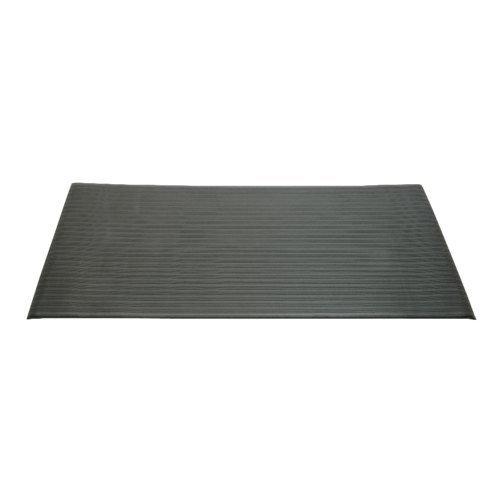 SKILCRAFT Vinyl Ribbed Anti-Fatigue Mat, 36in x 60in, Black (AbilityOne 7220-01-616-3624)