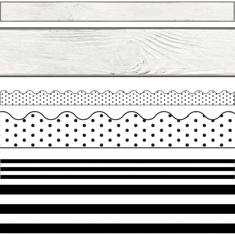 Schoolgirl Style Industrial Chic Border Set, 36ft x 3in, Pack of 34 Strips