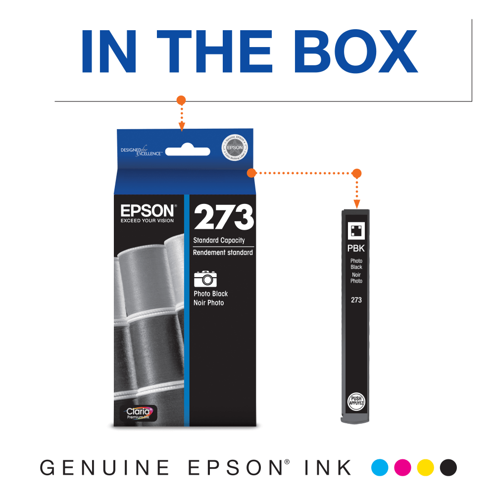 Epson 273 Claria Premium Photo Black Ink Cartridge, T273120-S